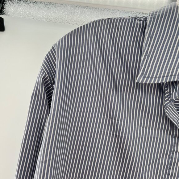 American Eagle Women's Striped Button Up Top Blue Gray/White Size XS - Picture 5 of 9